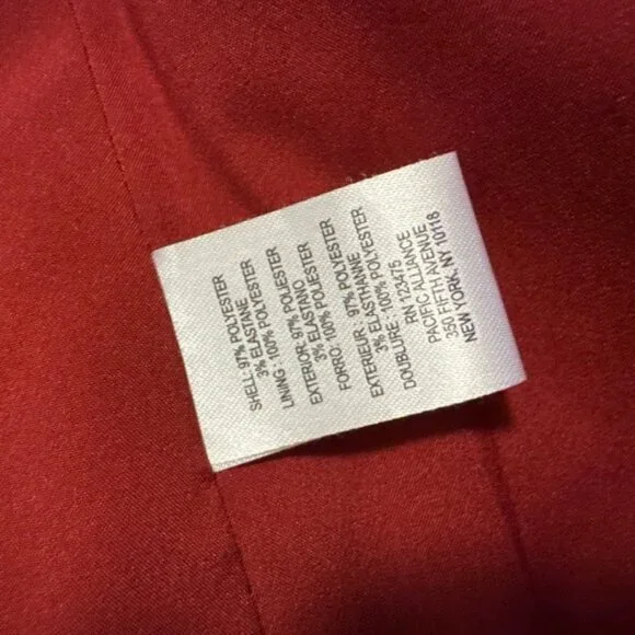 Tahari Red Blazer Structured Notched Lapel - Picture 9 of 9
